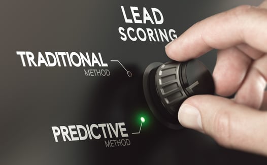 Showing lead scoring as either a predictive or traditional method.