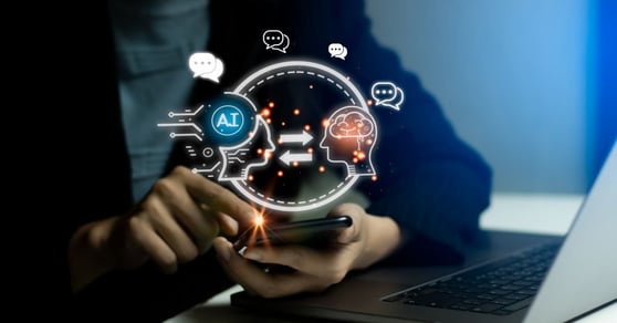 Businessman use AI smart technology.