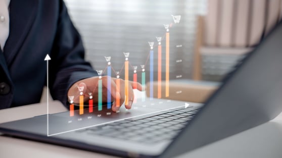 Performance growth graph tied to adaptive search anywhere optimization and improved search visibility.