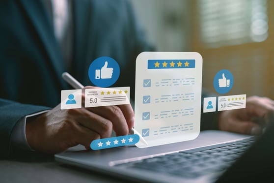 Online reviews and trust signals supporting adaptive search everywhere optimization, and authority building.