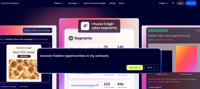 AI marketing platform identifying high-value customer segments and hidden opportunities.