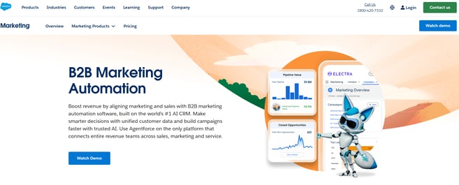 B2B marketing automation platform overview showing dashboards and insights to nurture and qualify leads.
